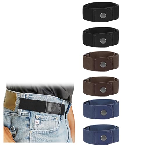 WERFORU Men 2 Loop No Buckle Elastic Belt for Women Men side belts Fit 1.5 Inch Belt Loop