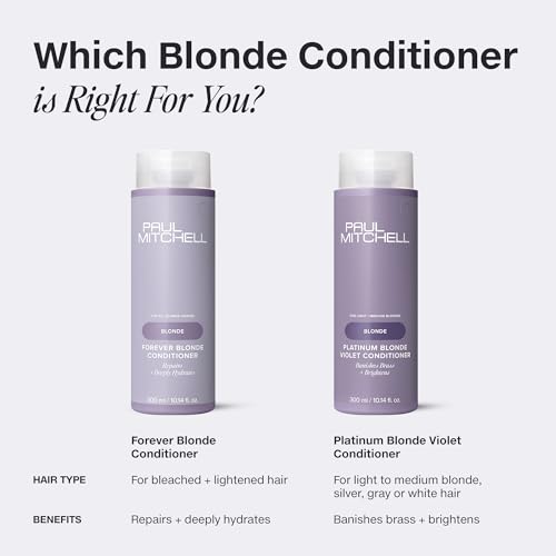 Paul Mitchell Platinum Blonde Violet Conditioner, Banishes Brass + Brightens, Ideal for Light to Medium Blonde, Silver, Gray or White Hair - Image 8