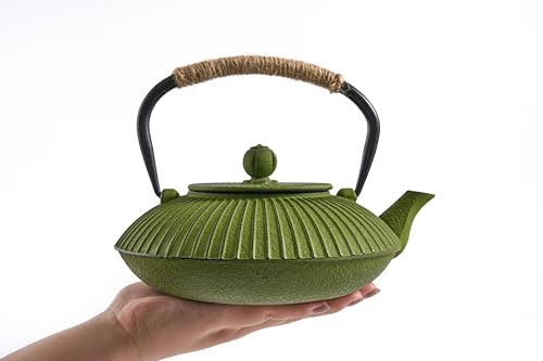 Green Cast Iron Teapot with Infuser, 800ml