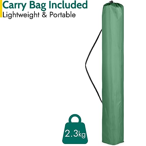 Trail Folding Camping Chair, Lightweight Outdoor Chair with Cup Holder Armrest, Heavy Duty Tubular Steel Frame, Fast-Drying Polyester, Carry Bag, 100kg Capacity (Green) - Image 7