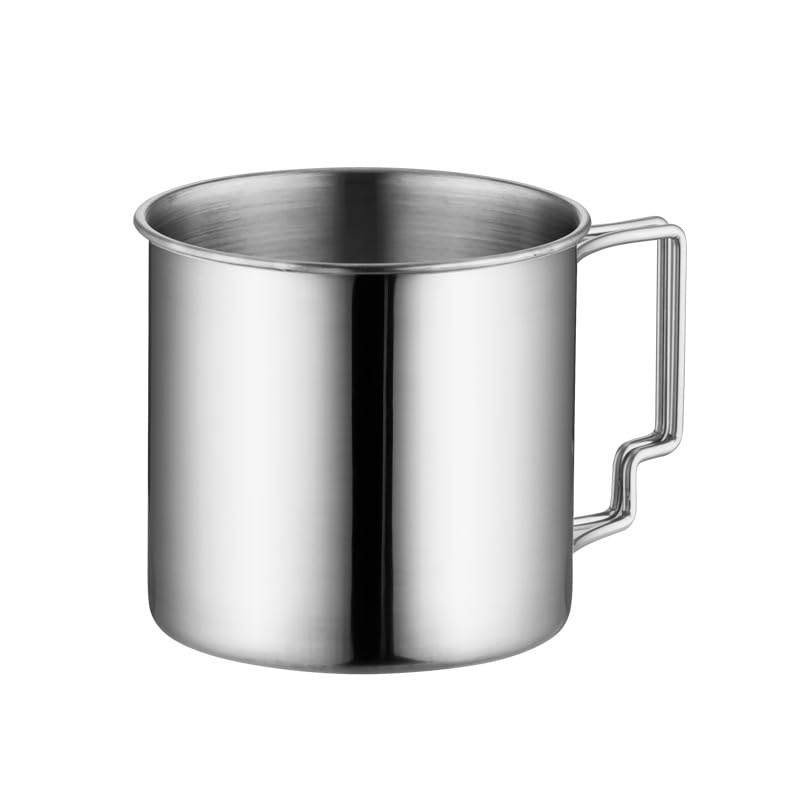 Echeson 1PC Stainless Steel Mug, Outdoor Folding Coffee Mug and Tea Cup Suitable for Outdoor Mountaineering Picnics(10cm)