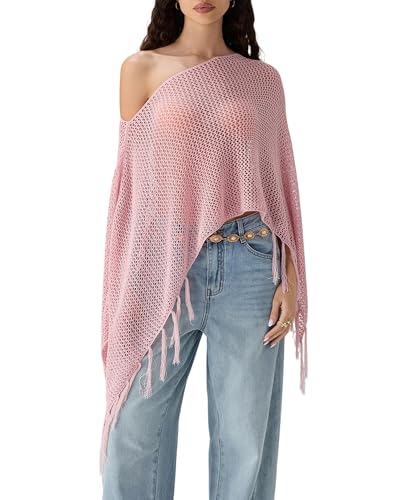 Poncho en tricot creux femme idéal pour vos soirées d'été bohèmes