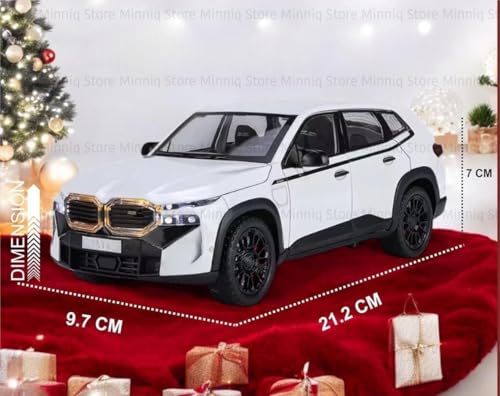 Image of 1:24 B-M-W XM Diecast Metal Pull Back Car with 6 Openable Doors with Sound and Light Toy Decoration car Best Gift Toys for Kids (1:24 B-M-W XM - White)