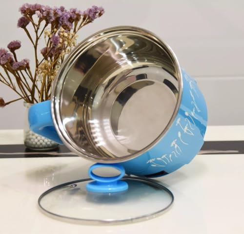 Image of Electric Mini Cooking Pot with Glass Lid & Handle, Multi-Purpose Portable Electric Kettle for Boiling Noodles Soup Milk Tea Eggs, Compact Travel Hot Pot for Home Hostel Office Use