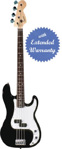 Squier by Fender Affinity P Electric Bass Guitar, Rosewood Fretboard - Black