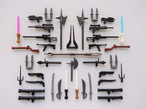 builderup Lot of 43 Weapons Accessories for Lego Mini Figures. New!! Sniper Rifle Shotgun Lightsabers Glow in The Dark Muskets builderup Lot of 43 Weapons Accessories for Lego Mini Figures. New!! Sniper Rifle Shotgun Lightsabers Glow in The Dark Muskets