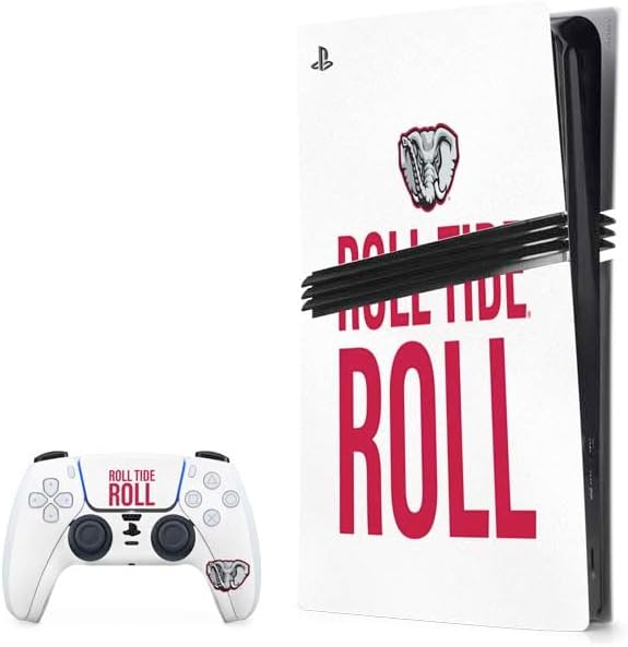 Skinit Decal Gaming Skin Compatible with PS5 Pro Bundle - Officially Licensed University of Alabama Crimson Roll Tide Design