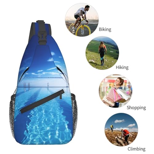 Mochila cruzada deportiva negra para adultos miniatura 6