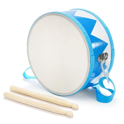 Kids Drum Set, 8 Inch Wooden Drum Toys with an Adjustable Strap, ...