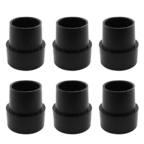 JCBIZ 6pcs Replacement Mini Rubber Leg Tip Black 40x25mm Trampoline Legs Rubber Caps Prevent Shaking Jump Bed Pipe Cover