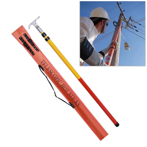 Palo Isolante telescopico, Gancio/palo Isolante telescopico ad Alta Tensione, palo Isolante Anti-Shock Elettrico in Fibra Ottica, utilizzato per la Sicurezza elettrica e Le emergenze, 4 metr