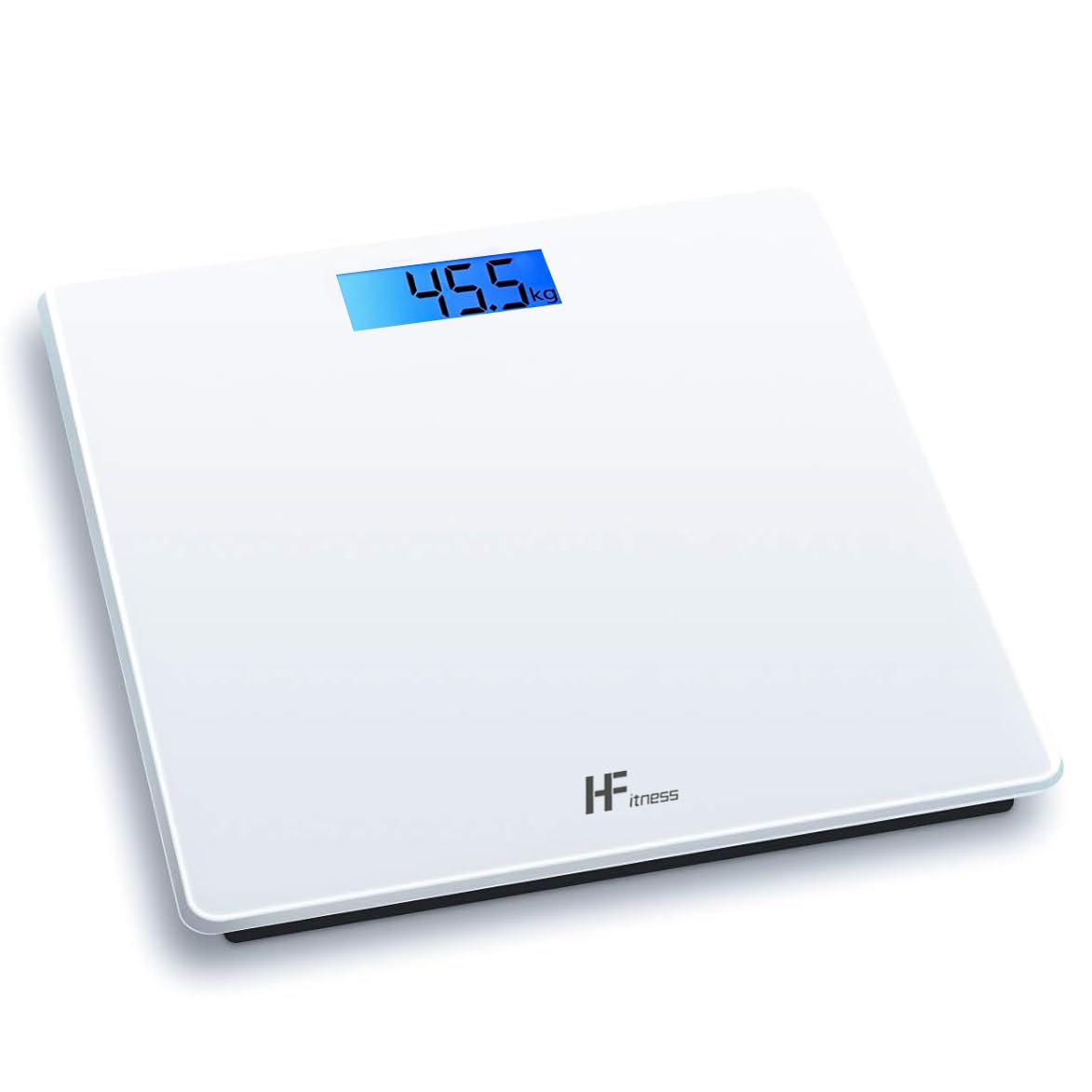Homefashion White Hfitness 28X28cm 180Kg Digital Bathroom Scale Weighing Scales For Body Weight Backlit Display Weight Management