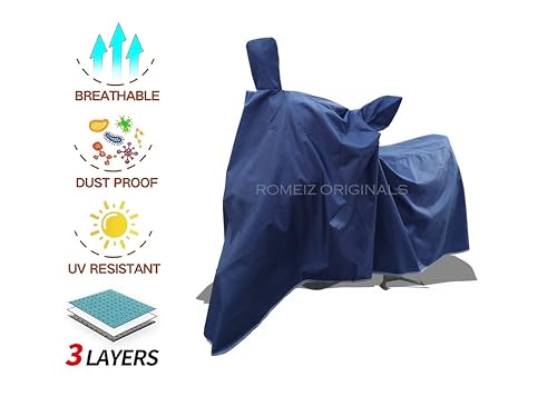Image of Two Wheeler - Scooty Cover for Ampere Nexus Electric Scooter Scooty Cover with Water-Resistant and Dust Proof Premium 190T Fabric Entire Navy
