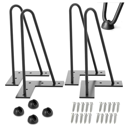 4 st hårnålsbord ben gör-det-själv möbler metall bordsben perfekta för soffbord, matbord, moderna skrivbord, 50-talet modern stil kommer med skruvar och golvskydd 12 inch