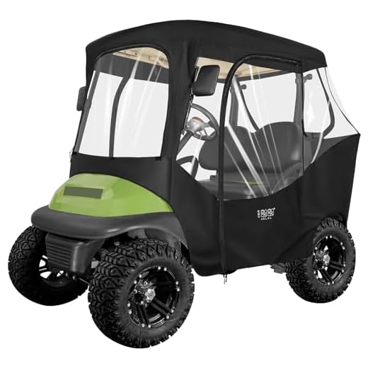 10L0L Golf Cart Driving Enclosure 2 Passenger for Club Car DS & Precedent, 4-Sided Clear Window and Oxford Cloth, Golf Buggy Winter Rain Cover All Weather Waterproof Windproof