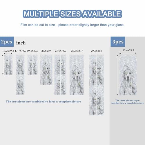 Película para ventana gris con diseño 3D de animales miniatura 6
