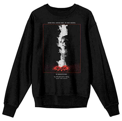 Supernatural To Hell And Back Crew Neck Long Sleeve Black Unisex Adult Sweatshirt