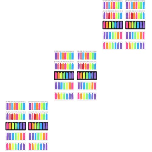 Lurrose 30 Sätze fluoreszierendes Etikett klebrige Indexmarkierungen Textmarker Spender Aufkleber Liste schulzeug haushaltstücher Seitenmarkierungsetikett helle Seitenreiter PVC Colorful