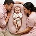 Vicorise 100% Cotton Baby Lounger for Newborn,Baby Play Mat,Tummy Time Mat with Cover for 0-24 Months Newborn Baby,Washable Play Gym Mats for Home Travel-Pink