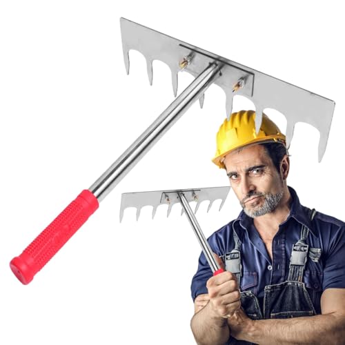 Rastrillo de ladrillo, Rastrillo de mortero de suelo,Rascador y abrasivo para baldosas de acero inoxidable | Herramientas de construcción de casas de cabeza ancha portátil Herramientas de rastrillo