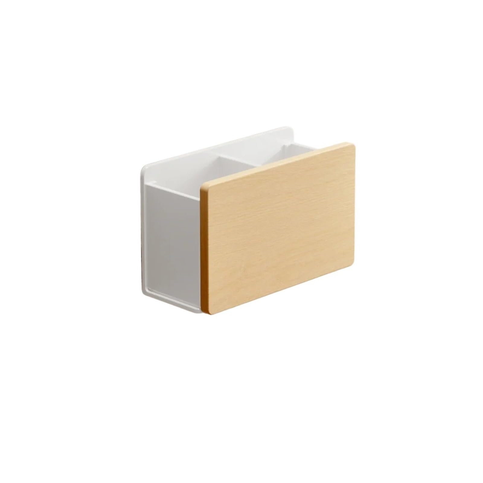 WUYXTO Desktop Remote Control Storage Box Sundries Pen Holder Stationery Makeup Brush Bathroom Shelf For Desktop(White-B)