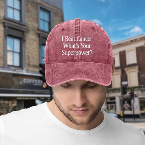 Baseball Cap,I Beat Cancer What's Your Super Power Cancer Free Survivors Dad Hat Gifts for Men Women2