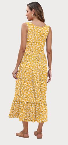 AUSELILY Womens Summer Dresses 2025 Sleeveless Maxi Dress Crewneck Casual Flowy Tiered Sundresses with Pockets4