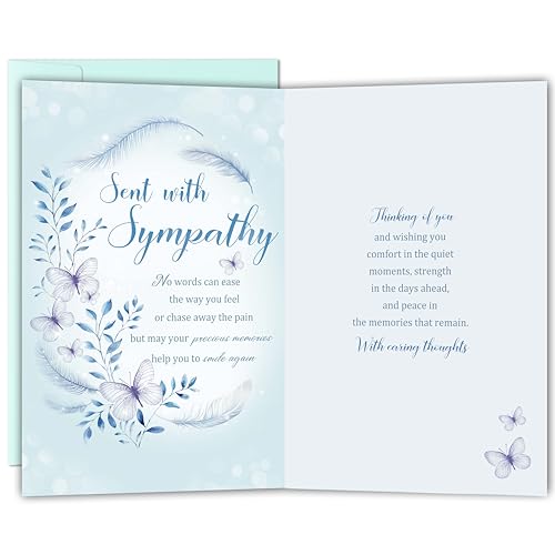 Bewoow Sympathy Card Gifts for Loss of Loved One, Condolences Card Gifts for Family or Friends, Bereavement Support Cards with Caring Words, Memorial or Funeral Gift