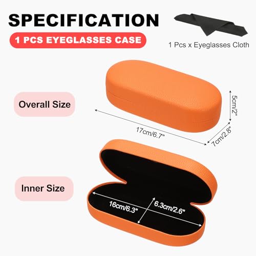 Image of PATIKIL Hard Shell Eyeglasses Case, PU Leather Large Glasses Case Litchi Grain Protective Sunglasses Organizer for Women Men