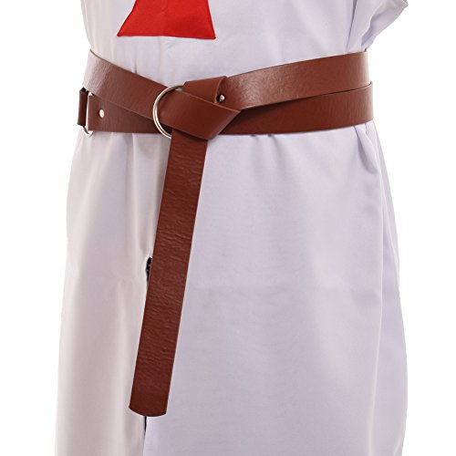 BLESSUME Medieval LARP Reenactment Viking Battle Knight Belt PU Leather Brown2