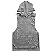 SZKANI Mens Sleeveless Hoodie Fitness Vest Bodybuilding Stringers Workout Tank Tops(1#Gray(no Skull),XXL)