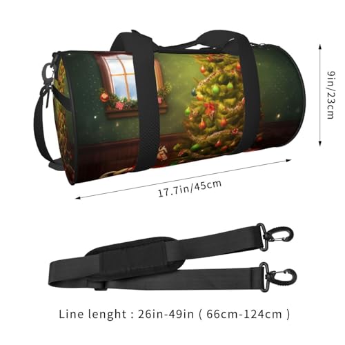 Christmas Tree Duffle Bag for Women Men Personal Item Travel Bag Canvas Weekender Overnight Bag Lightweight Sports Tote Gym Bag Carry On Luggage Bag4