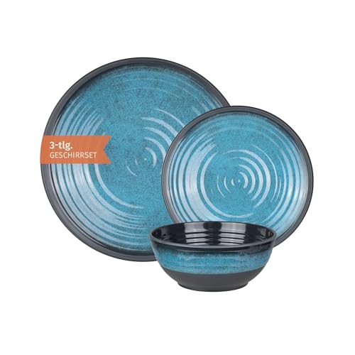 Camping Geschirr Set 1 Person 3-teilig | Melamin | Picknick...