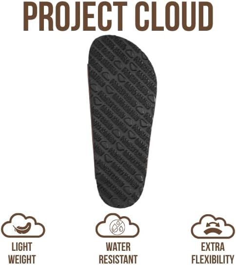 Project Cloud 100% Genuine Leather Flat Sandals For Women 2026 Cork Footbed Womens Sandals with Memory Foam and arch support Vacation Essentials Slides for Women Footwear (Venita) - Image 4