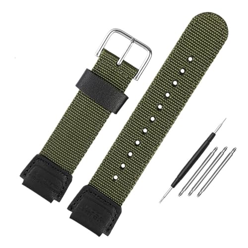 [X] JVIiCEHb`Xgbv AE-1200WH SGW-300/400H/500H AQ-S810W AE-1000/1300 MRW-200H RxbNX 18mm LoX VREHb`ohɓK(Army green ste