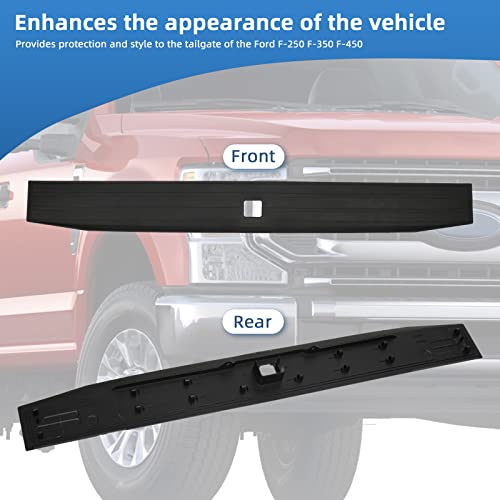 Image of Compatible for Tailgate Molding Cap Cover Flexible Flex Center Step Pad Trim w /Release Button Ford F-250 F-350 F-450 2017-2022 HC3Z9940602A