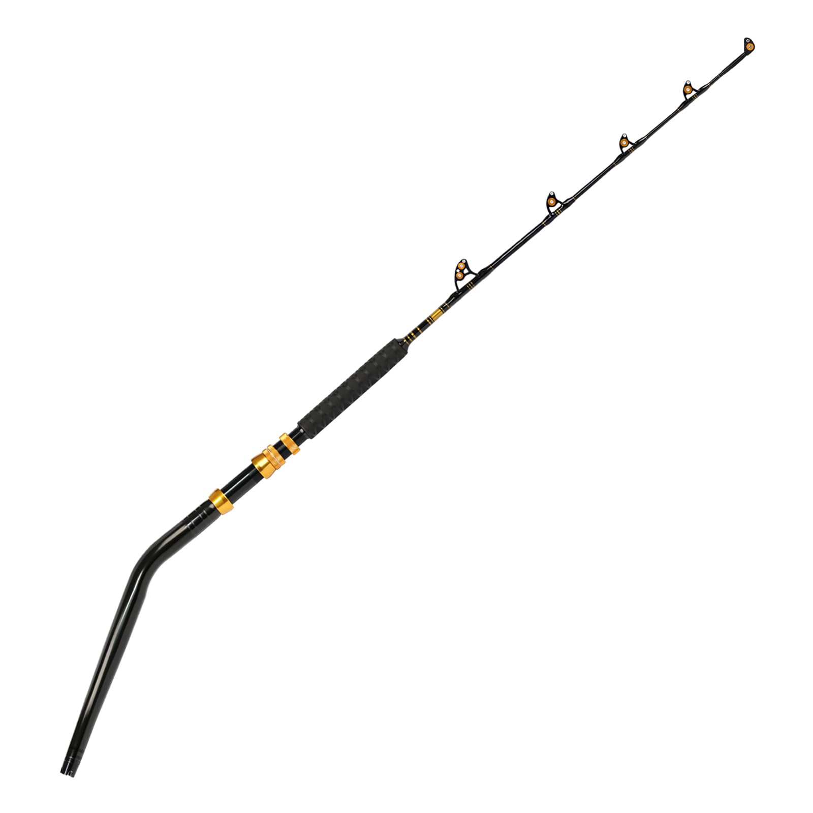Fiblink Angelrute mit gebogenem Knauf, 2-teilig, Salzwasser, Offshore-Schlepprute, Big Game Rollrute, konventionelle Boots-Angelrute
