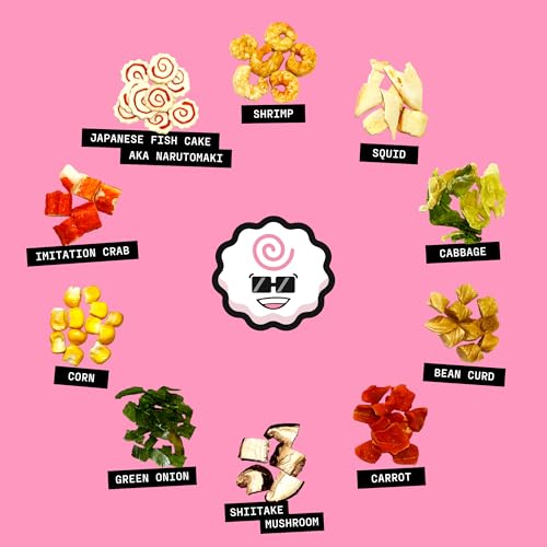 Image of Ramen Bae Seafood & Veggie Mix Ramen Toppings - Low Fat, Low Sodium | Dehydrated Ramen Toppers, Add Ins, Mix Ins for Ramens, Noodles, Soup, Fried Rice - Easy To Prep, Up To 20 Servings