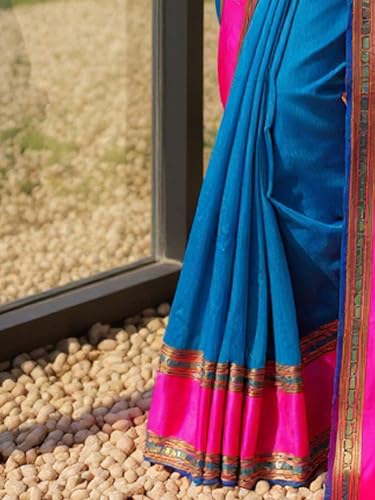 Image of AKHILAM Women's Kanjivaram Woven Soft Silk Saree With Blouse Piece