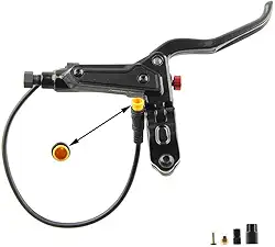 Freios a disco hidráulicos, alavanca de freio hidráulico de liga de alumínio GT267 Alça de freio de desligamento de 3 pinos para Ebike/Bicicleta dobrável/Scooter/Bicicleta Gorda (Direita)