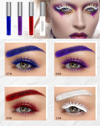 Eyebrow Mascara Gel, Eye Brow Glue, Long-lasting Waterproof Quick Drying Red Tinted Brow Gel Colored Mascara, Tinted Eyebrow Filler, Volumizing Enhance Brow Mascara for Women-09 Red - Image 7