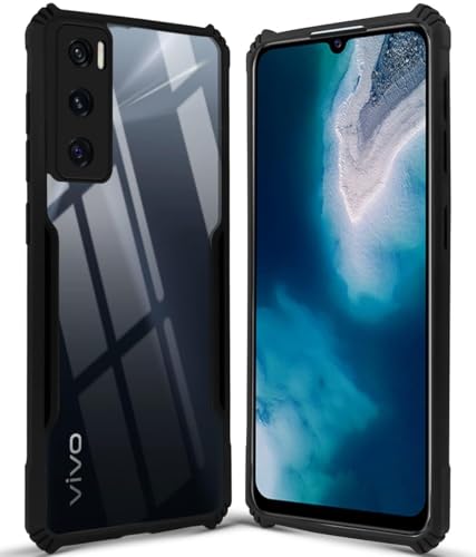 Image of Jkobi Back Case Cover for Vivo V20 SE (Shockproof with Polycarbonate Clear Panel | Professional Black)