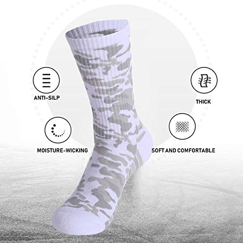 Leeofty Meias esportivas que absorvem e não escorregam, espessas, respiráveis, multicoloridas para a