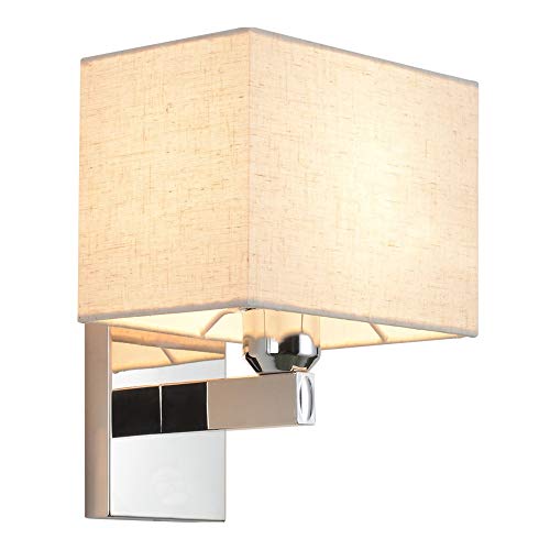 Lámpara de montaje de pared moderna, LED lámpara de lectura de lámpara de lectura, apliques de pared cuadrados modernos con casquillo de 1x E27, lámpara de pared de la sala de estar, lámpara de pared