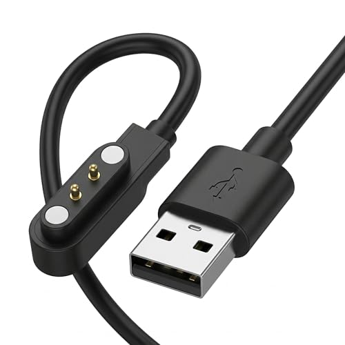 TwinkleHom Gloryfit Smart Watch Charger Magnetic USB Charging Cable for GloryFit T80 T70 T60 T50 P99 P98 Smart Watch (Black/60cm)