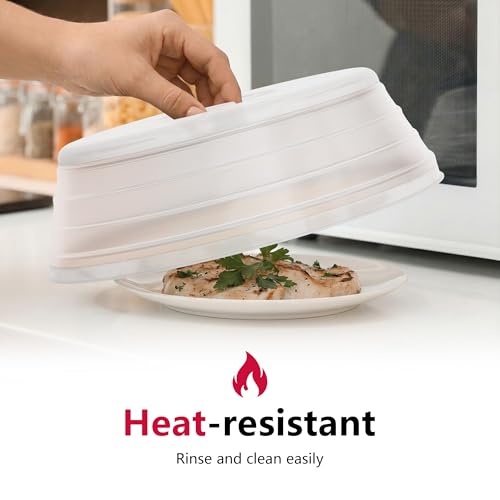 Image of WVM Microwave Splatter Cover Vented for Food with Hook Hole, Splatter Guard & Colander Kitchen Gadget for Food, Meal Prep, Clear, M(11 inchx3.26 inch)-Pack of 1