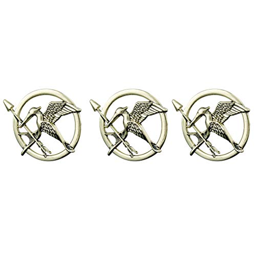 DreamJing Broche 3 Pièces The Hunger Games Mockingjay Pin Pin Pin Pin Pin Pin Pin - Bronze Cover