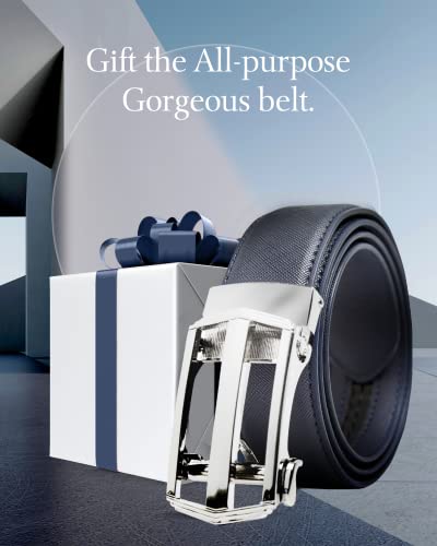 Access Denied Leather Ratchet Belts For Men - Mens Belt With Automatic Buckle For Suits Jeans And Uniform4