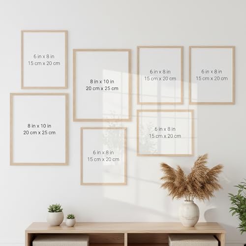 Image of kotart Photo Frame For Wall Decor | Wooden Frames For Wall Decoration | Aesthetic Collage Picture Frames | Rectangular Photo Frame For Home Decor Office | Set of 7