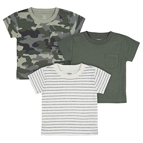 Image of Gerber Baby Boys' 3-Pack Short Sleeve Pocket Tees